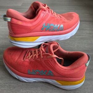 Hoka One One Bondi 7 Womens 10.5 Running Shoes Cantaloupe Orange 1110519 CCSD